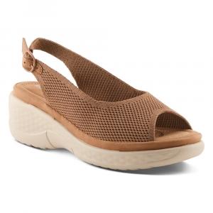 Босоножки Mayberry на танкетке с открытой пяткой Flexus, коричневый