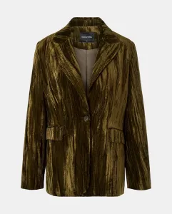 Женский бархатный однотонный блейзер Tintoretto, темно-зеленый