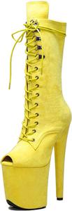 Ботильоны для пол-дэнса WUXIN H&P 8 дюймов на каблуке для женщин, экзотические ботинки на шпильке с высоким каблуком 20 см и платформой, Yellow