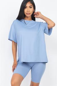 Женский комплект с просторным топом и велошортами TRUEDAMES, Cloud