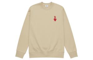 Бостон Ред Сокс Коллекция Heart Свитшот с круглым вырезом ранней осени 24FW Унисекс Бежевый MLB