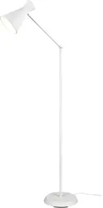 TRIO Leuchten Торшер "Enzo", 1 лампочка, лампочка E27 | без лампочки, торшер с ножным выключателем, без 1xE27 макс. 10 Вт, регулируемый кронштейн Высота: 150,0 см., белый/матовый