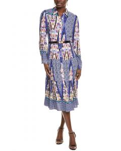 Платье миди Gracia с пряжкой и поясом, фиолетовый