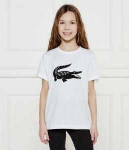 Футболка детская Lacoste с принтом, белый