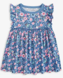 Платье для девочек с короткими рукавами и цветочным принтом First Impressions, синий