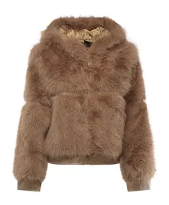 Куртка-Бомбер из искусственного меха и овчины. V73, бежевый