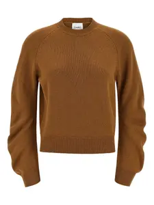 Свитер с круглым вырезом и манжетами на рукавах Nude, коричневый