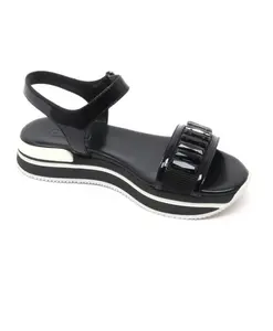 Декоративные сандалии итальянского производства Hogan, черный