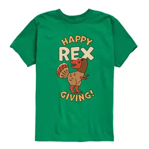 Футболка с рисунком «Счастливый Рекс дарит подарки» для мальчиков 8-20 лет Licensed Character, зеленый