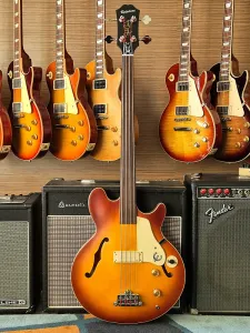 Бас-гитара Epiphone Jack Casady без ладов 2025 - состаренный королевский бронзовый