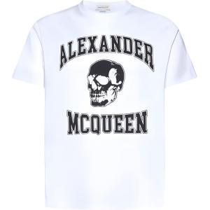 Футболка с принтом логотипа Alexander McQueen, белая