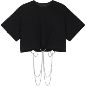 WE11DONE Футболка с рукавом дроп-шоулд женская черная