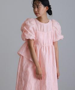 Платье с рукавами-«пузырями» из жаккарда, идеально подходящее для свадеб, вечеринок и других торжественных случаев.