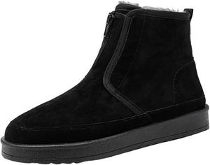 Мужские зимние ботинки с теплой меховой подкладкой, водонепроницаемые, повседневные, зимние ботинки на каждый день, на молнии, ботильоны, обувь с нескользящей подошвой для восхождений и пеших прогулок Generic, черный