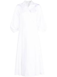 Emilia Wickstead платье миди с заостренными лацканами, белый