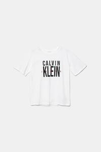 Детская хлопковая футболка Calvin Klein Jeans, белый