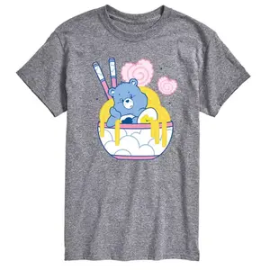 Мужская футболка с рисунком медведей Care Bears Grumpy Ramen Bowl Licensed Character, серый