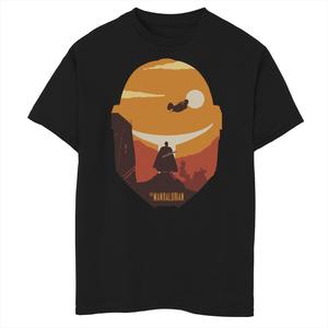 Футболка со шлемом «Звездные войны, Мандалорец, Мофф Гидеон, Закат», для мальчиков 8–20 лет, футболка с рисунком Star Wars