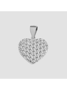 Adeliás Женский кулон - Сердце. Кулон в форме сердца из серебра 925 пробы с кубическим цирконием в серебряной оправе