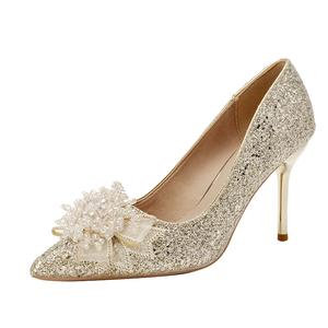 Женские туфли на тонком каблуке и высоком каблуке Dunnu, Gold