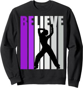 Фиолетовая танцевальная ретро-толстовка для девочек на день рождения, посвященный королеве танца Lush Dance