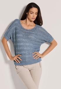 Футболка MADELEINE MIT GLANZ-EFFEKT, Smoky Blue/Black Denim