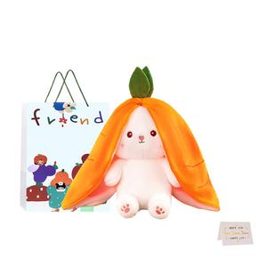 Плюшевая кукла Strawberry Rabbit Cute Transformation Little Fruit Carrot высота 35см/50см/70см/18см/25см Whoops, желтый