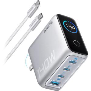 Зарядное устройство Anker 140W 4-Port USB Wall Charger with Built-In Screen A2697J41