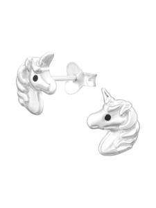 Alexander York Серьги-гвоздики в виде единорога из серебра 925 пробы, комплект из 2 штук