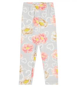 Леггинсы из джерси с цветочным принтом Monnalisa, разноцветный