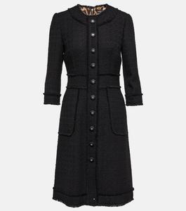 Мини-платье из смесовой шерсти DOLCE&GABBANA, черный