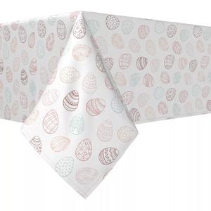 Прямоугольная скатерть, 100% хлопок, 52х120 дюймов, декоративные пасхальные яйца акварелью.