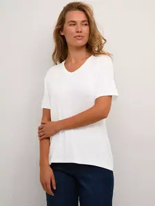 Футболка KAFFE Frida V-Neck, цвет chalk