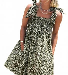 Лимонное платье на завязках Buru, Lemon