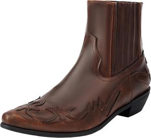 Женские ретро ботильоны в стиле вестерн с квадратным носком, средней массивной подошвой и голенищем до щиколотки XIEPP, Brown