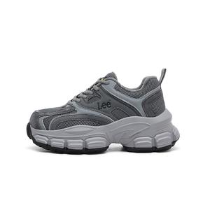 Износостойкие противоскользящие низкие массивные кроссовки женские Lee, темно-серый (fleece-lined)