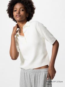 Джемпер поло (короткий рукав) Uniqlo, белый