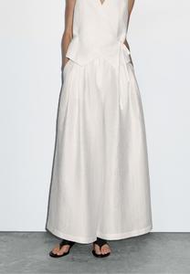 Брюки Massimo Dutti WIDE-LEG VOLUMINOUS, White