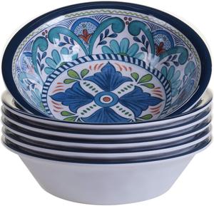 Certified International Talavera меламиновая миска универсальная, 19x5 см, набор 6 шт, 400 г, мультиколор