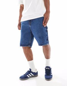 Шорты из плотницкого денима ONLY & SONS из средне-синего денима