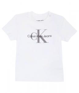 Футболка детская Calvin Klein Jeans хлопковая с логотипом бренда, белый