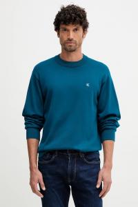 Хлопковый свитер Calvin Klein Jeans, бирюзовый