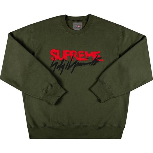 Свитшот Supreme Yohji Yamamoto, темно-зеленый