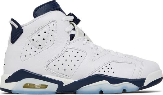 Кроссовки Air Jordan 6 Retro GS Midnight Navy 2022, белый