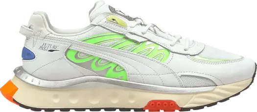Кроссовки Puma Wild Rider Techno White Green Glare, белый