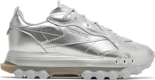 Кроссовки cardi b x wmns classic leather 'silver metallic pewter' Reebok, серебряный