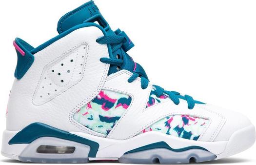 Кроссовки Air Jordan 6 Retro GS Green Abyss, белый