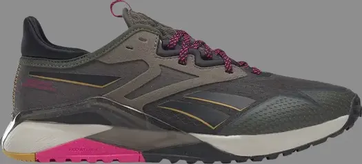 Кроссовки wmns nano x2 tr adventure 'army green proud pink' Reebok, зеленый