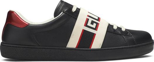 Кроссовки Gucci Ace Stripe Leather Black, черные