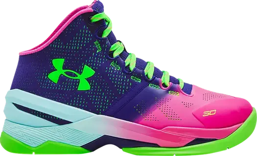 Кроссовки Under Armour Curry 2 Retro GS Northern Lights 2022, разноцветный